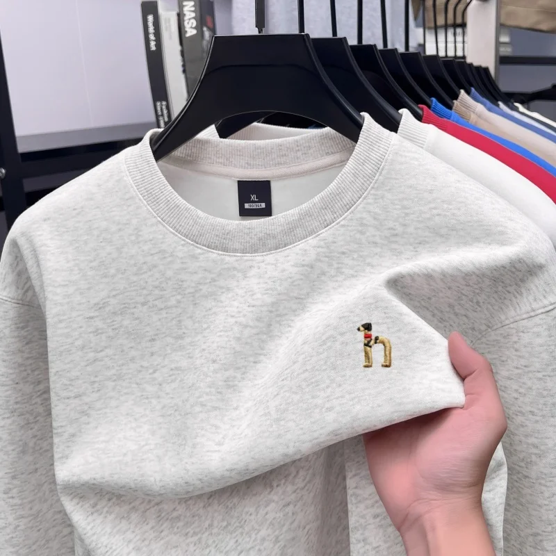 Trend Luxus neue Rundhals Pullover Pullover Herren High-End-Marke koreanischen Stil Jugend Cartoon Welpen Stickerei Sport Casual Top