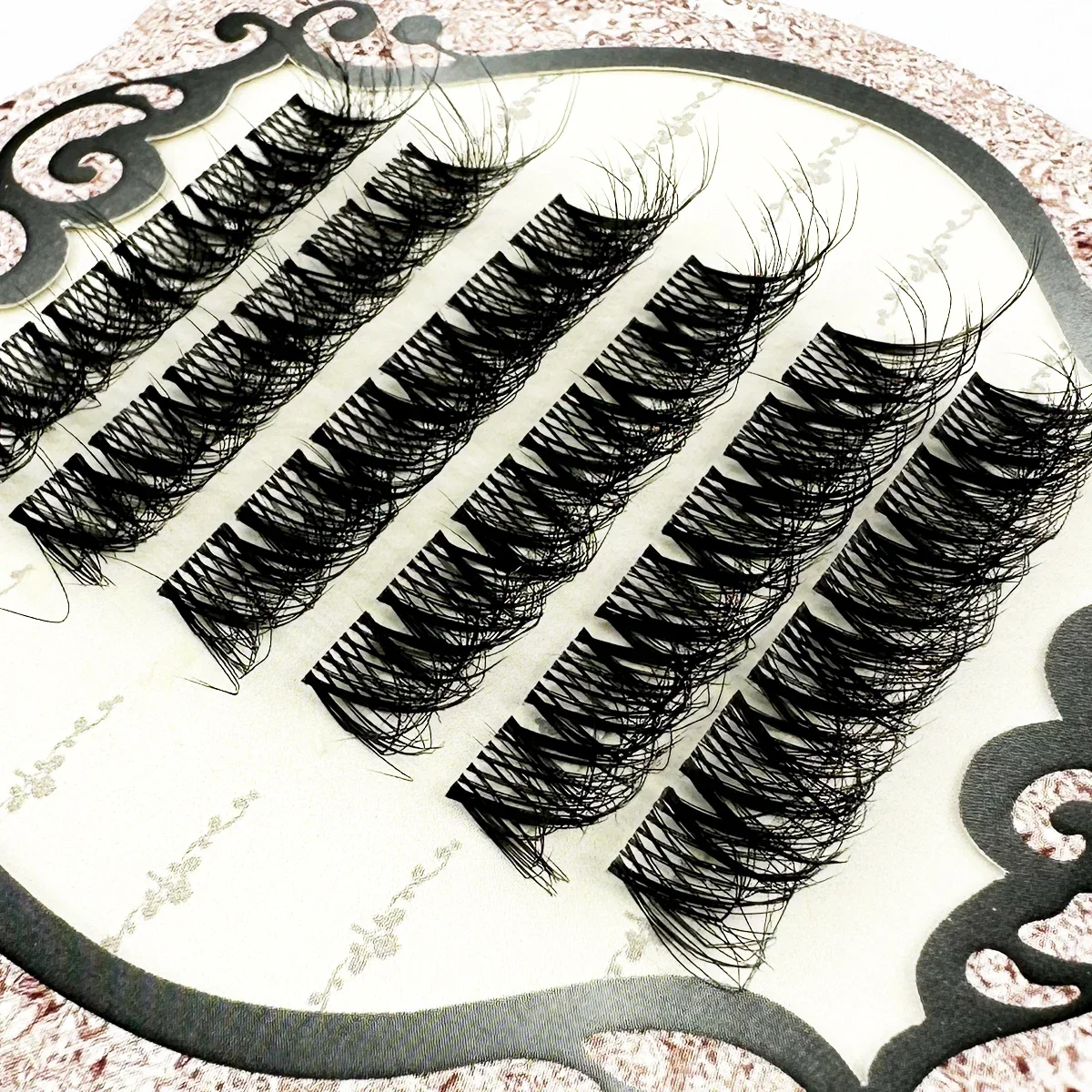 HBZGTLAD Wimpern-Cluster D-Curl Volumen Flauschige Wimpern-Cluster Wispy Einzelwimpern-Extensions DIY Wimpern-Make-up