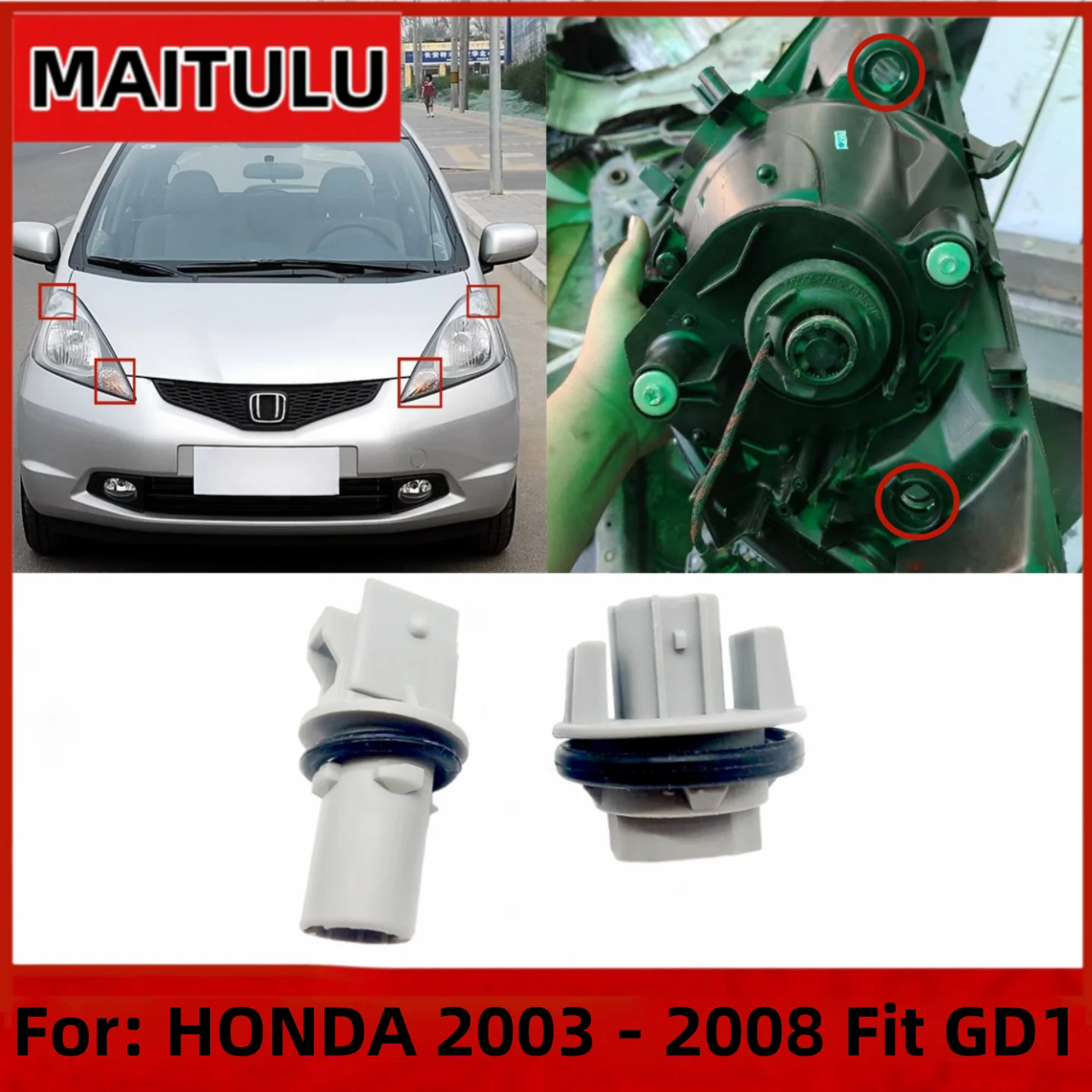 

Для Honda JAZZ Fit GD1 2003 2004 2005 2006 2007 2008, цоколь лампы фары, крепежное устройство, адаптер, крепежная часть