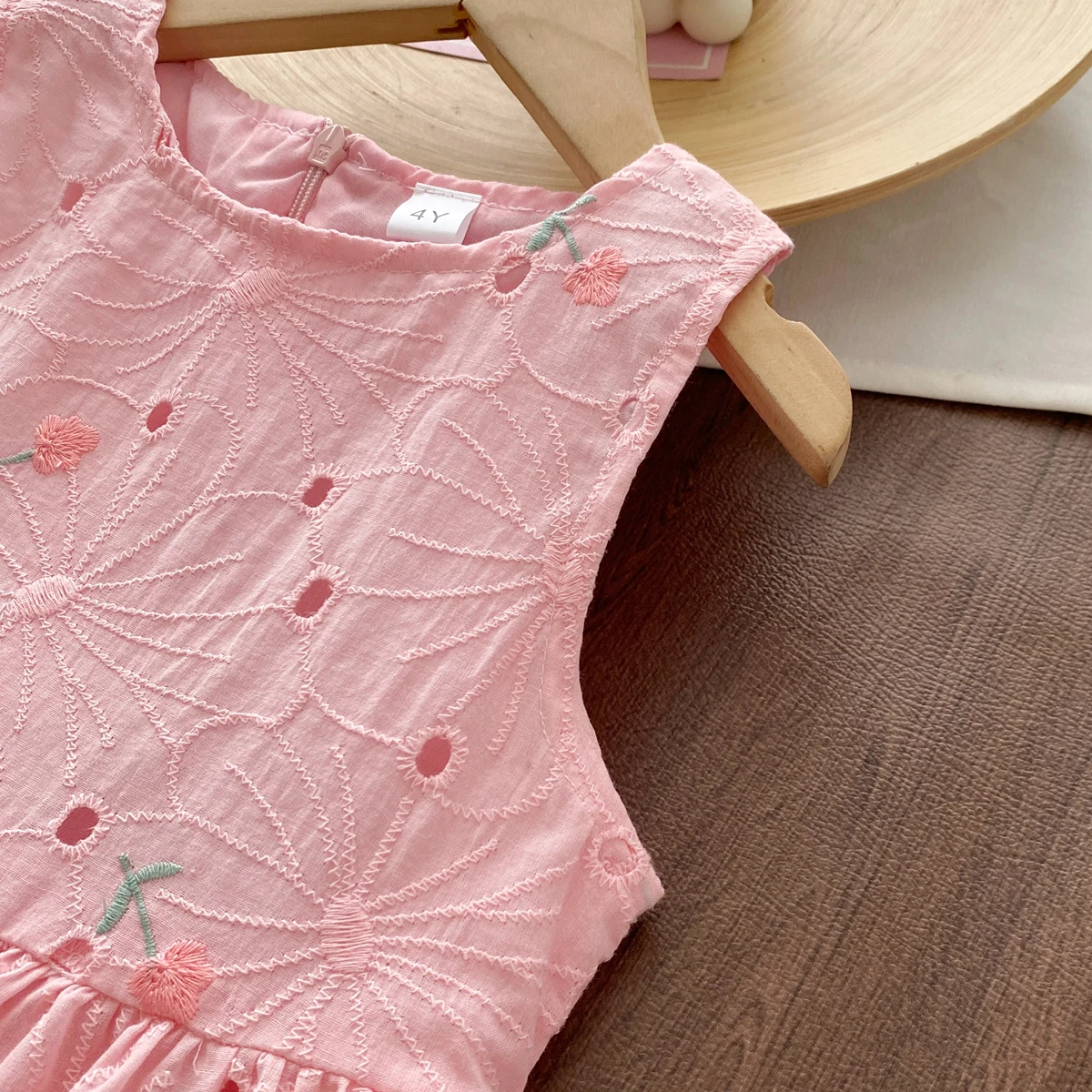 Humor Bear Mädchen Prinzessinnenkleider Sommer Koreanischer Stil Blumenbesticktes Ärmelloses Westenkleid Kinderkleidung – Detail 6