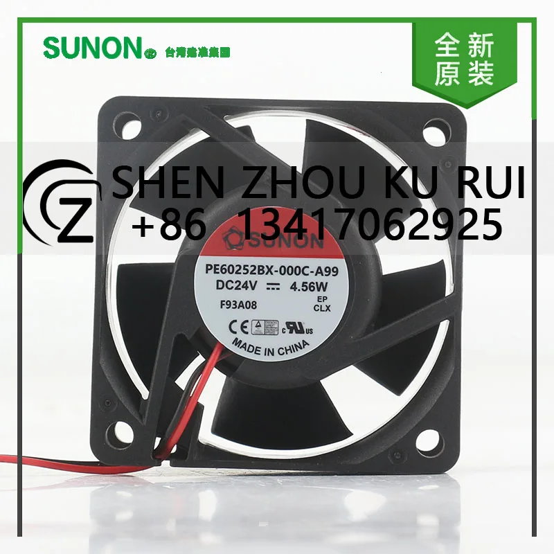 

New original Sunon 5V 12V 48V DC 24V 4.56W AC EC 6025 60X60X25MM 6CM inverter High speed two-wire PE60252BX-000C-A99 cooling fan