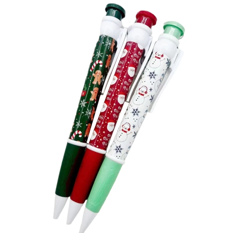 

3Pcs Funny Huge Pen Christmas Themed Ballpoint Pen Retractable Huge Pen for Boy Girl Student Reward Stocking Fillers Dropship