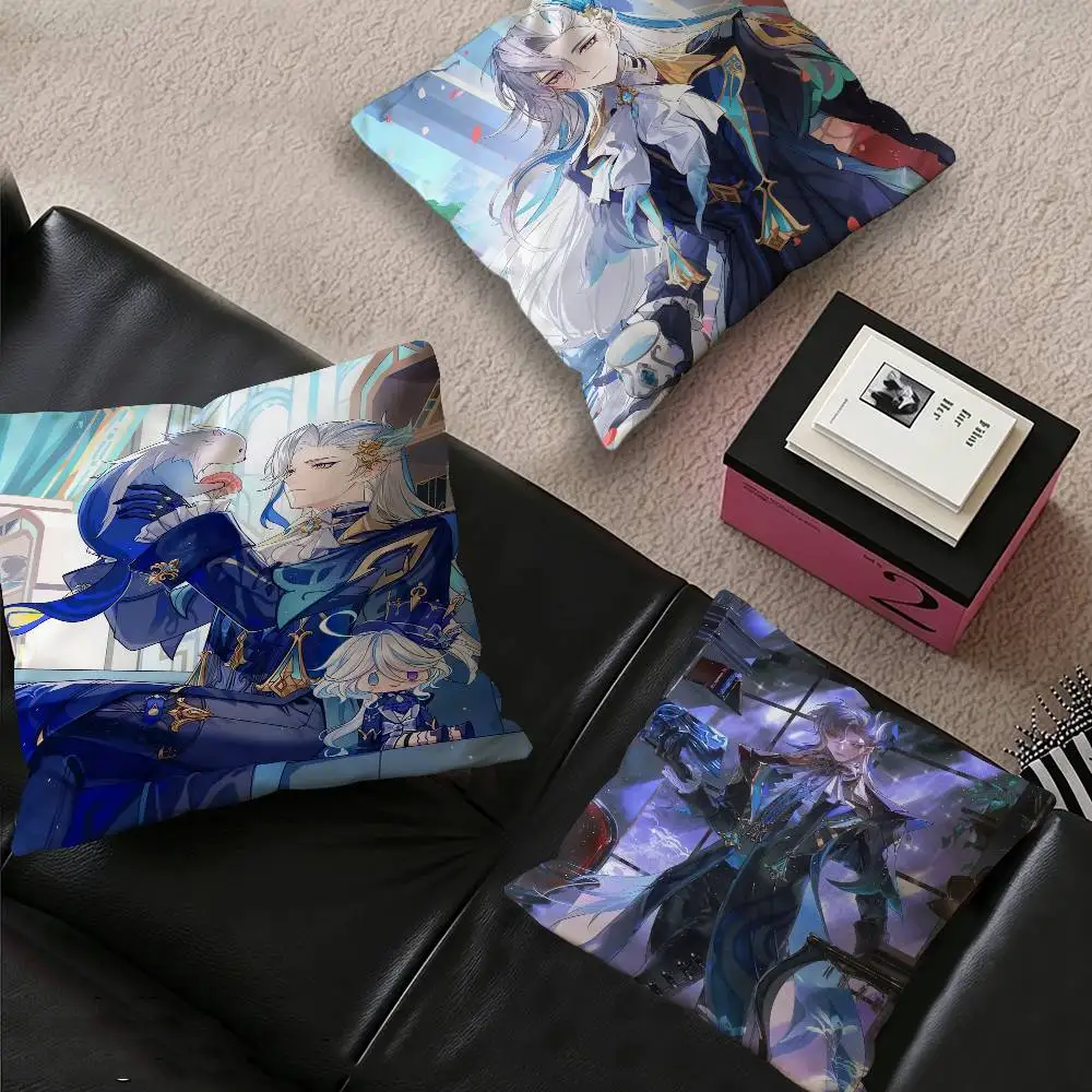 Genshin Impact Neuvillette Cushion Cover Decorative Pillow Sofa Home Decor case pillow cases