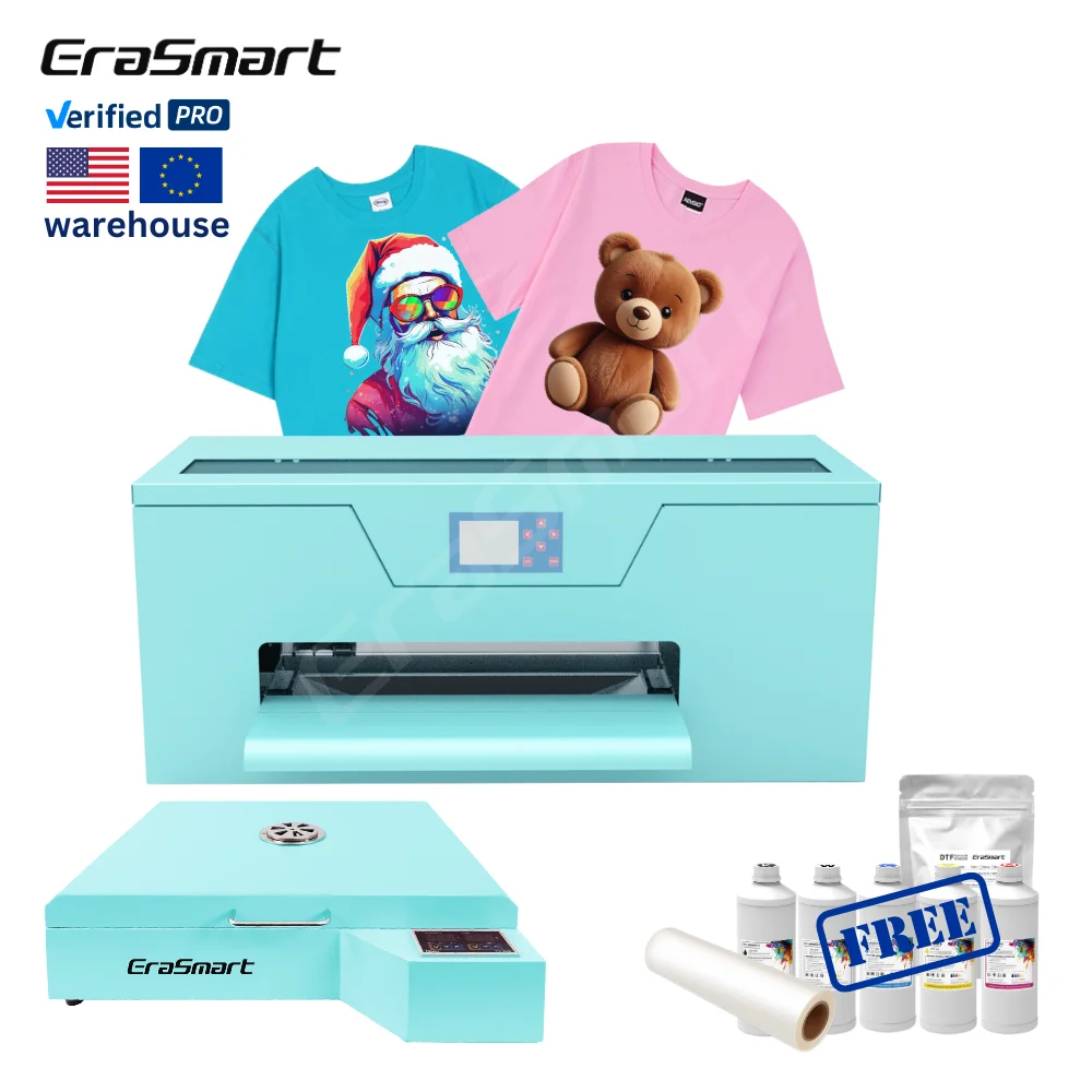 Erasmart XP600 A3 Pink DTF MAX Inkjet Printer Heat Transfer 13.8Inch 35CM Clothes DTF Printer Printing Machine For T-Shirt