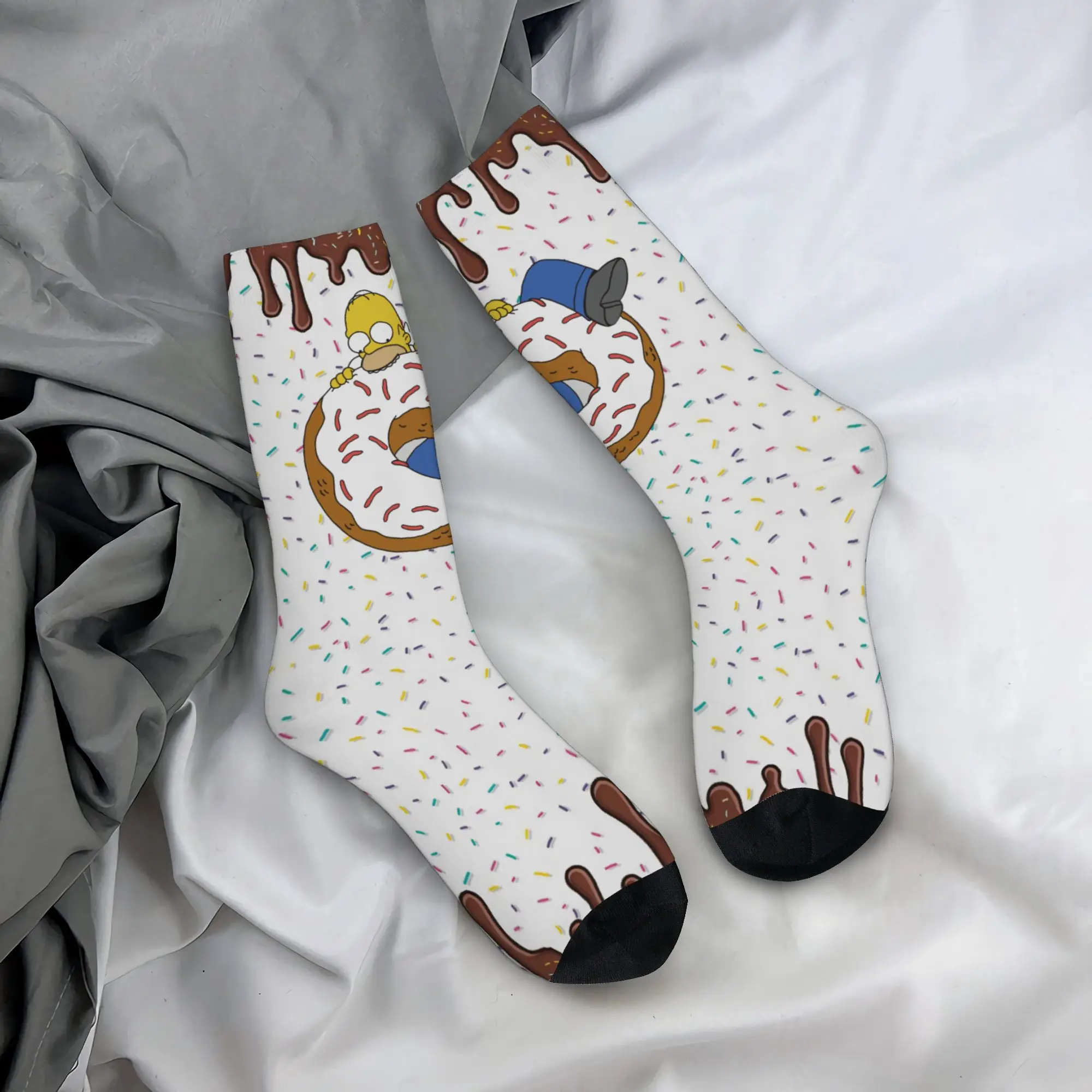 Winter Warm Retro Women Men Cartoon S-Simpsons Socks  Non-slip Middle Tube Socks