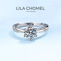Girl PT950 Platinum Rings for Women Birthday Gift VVS1 D Color 0.5/1/2 Carat Round Moissanite Diamond Wedding Band Fine Jewelry