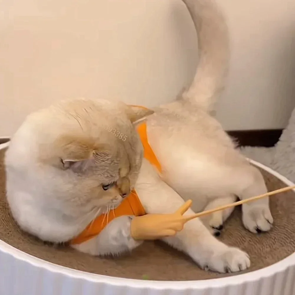 قفازات يد مزيفة للقطط قابلة للتمدد على شكل كف اليد ، ألعاب قطط سيليكون مضحكة ، أيدي صغيرة ، إيماءات إصبع إبداعية ، زينات القطط #3