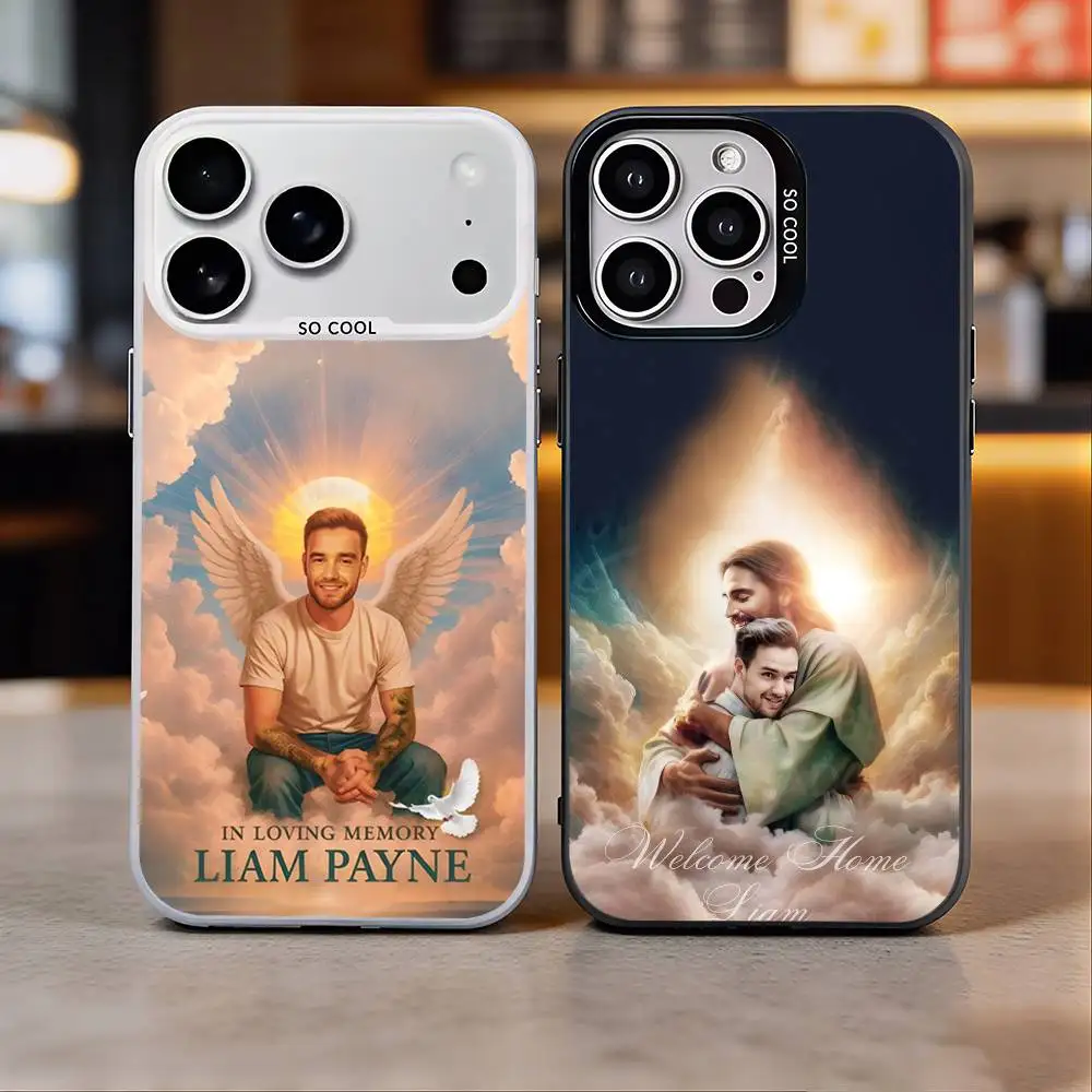 Funda para Teléfono L-Liam Singer Payne para iPhone 17, 16, 15, 14, 13, 12, 11 Plus, Pro Max, Color Plateado