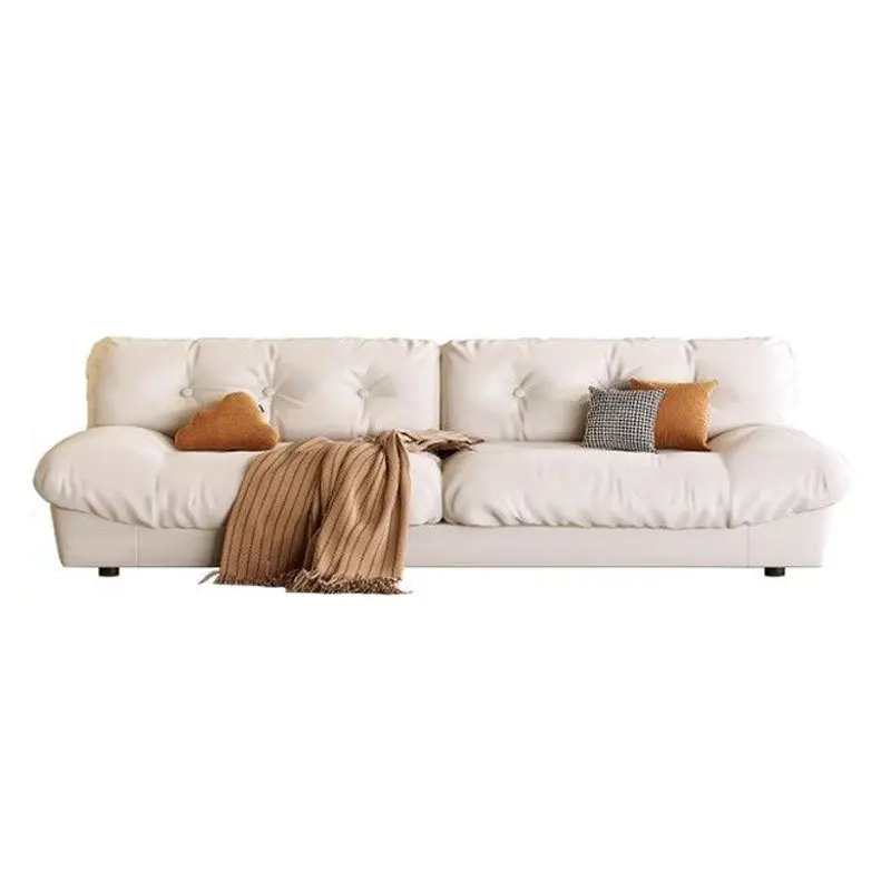 

Cloud sofa cream style living room modern simple straight row sofa lazy cloud sofa