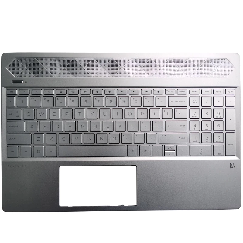 Imagem -02 - para hp Pavilion 15-cw 15-cs Tpn-q208 Tpn-q210 Eua Russo Latino Teclado do Portátil Palmrest Capa Superior Prata Novo