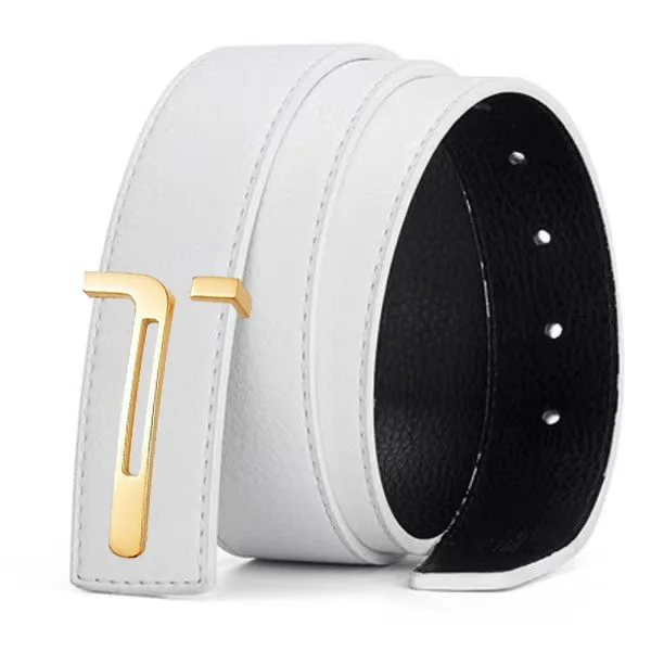 3.8cm Fashion Casual Belt with Silver Smooth Buckle, Designer Men Belt High-Quality, Unisex Fit, Perfect for Jeans Workwear