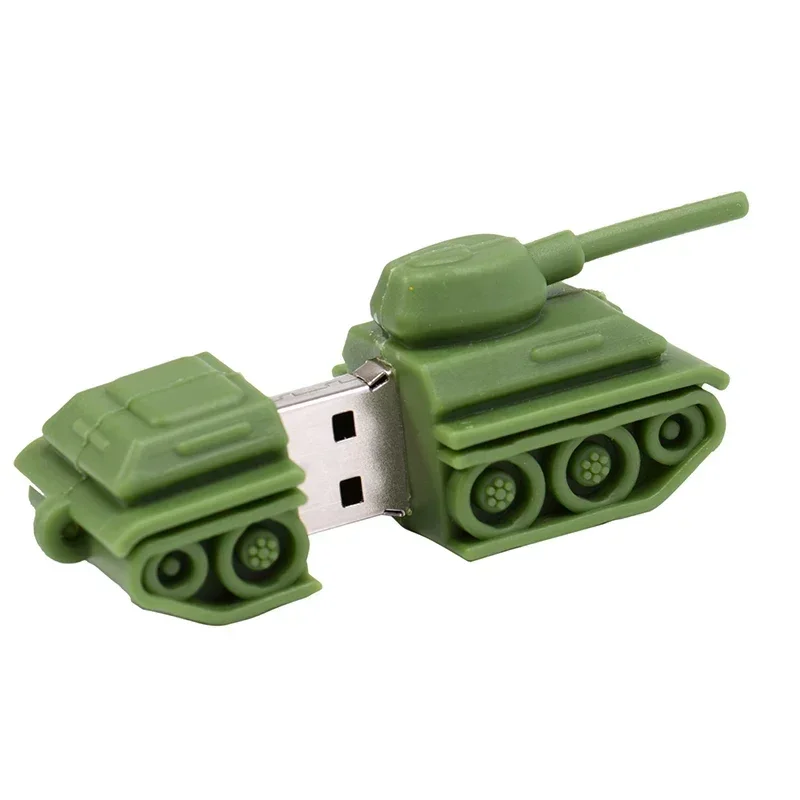 Tank USB Flash Drive 64GB Creative Gifts for Kids Pen Drive 32GB Cool Cartoon Memory Stick 16GB Green Model External Storage 8GB