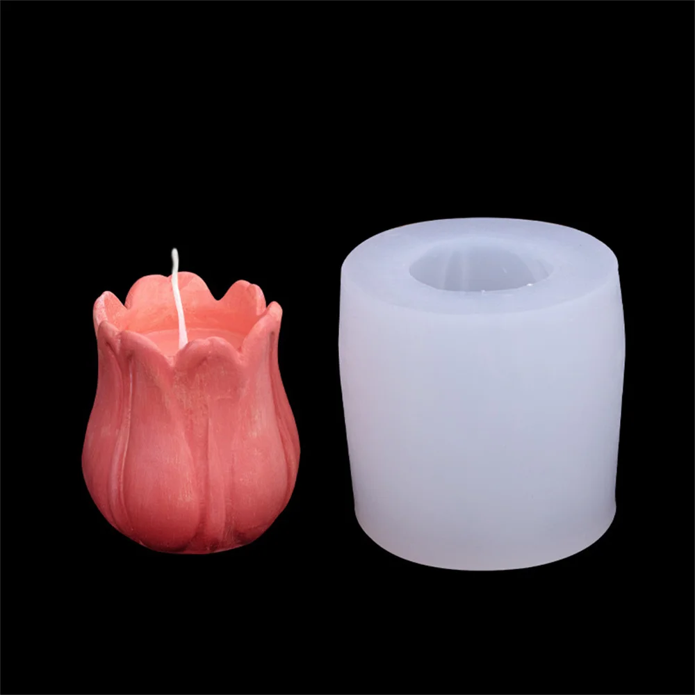 

Tulip Candle Mold Flower Soap Silicone Mold DIY Handmade Chocolate Cake Decoration Mould Aromatherapy Soap Plaster Craft Making