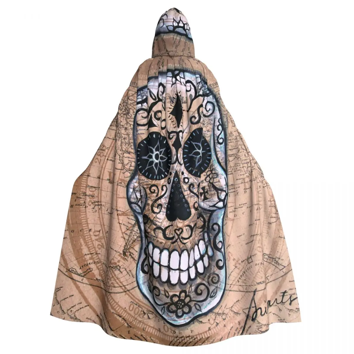 

Senyor Calavera плащ с капюшоном для Хэллоуина, женский, мужской, женский, взрослый длинный халат с капюшоном