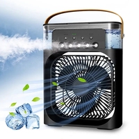 Portable Humidifier Fan Air Conditioners USB Electric Fan LED Night Light Water Mist Fun 3 In 1 Air Cooler Humidifie For Home