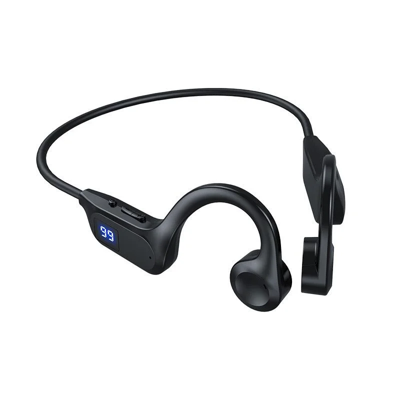 Słuchawki Bluetooth IPX8 z przewodnictwem powietrznym, gniazdem na kartę TF, cyfrowym wyświetlaczem, wodoodporne, sportowe zaczepy na uszy do pływania, biegania, na siłownię. — zdjęcie produktu 7