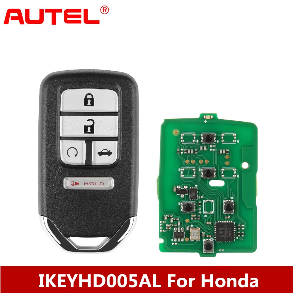 

Autel MAXIIM IKEY Premium Style IKEYHD005AL ForHonda 5 Buttons Universal Smart Key (Remote Start/ Trunk/ Panic)