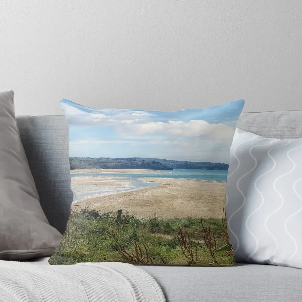 

Hayle Beach, Cornwall, St Ives Bay, England art Throw Pillow Plaid Sofa ornamental pillows pillow