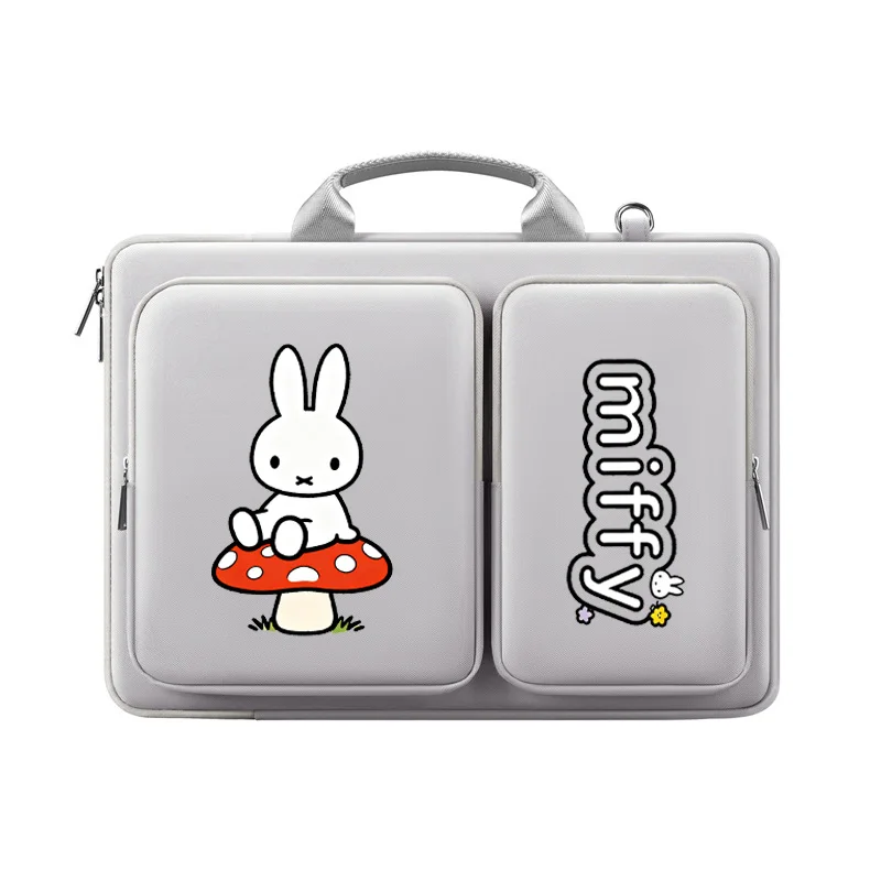 

Miffy 14-дюймовая сумка для компьютера Kawaii Mushroom Miffy Rabbit, ручная сумка на одно плечо для игрового ноутбука, портативная сумка для багажа