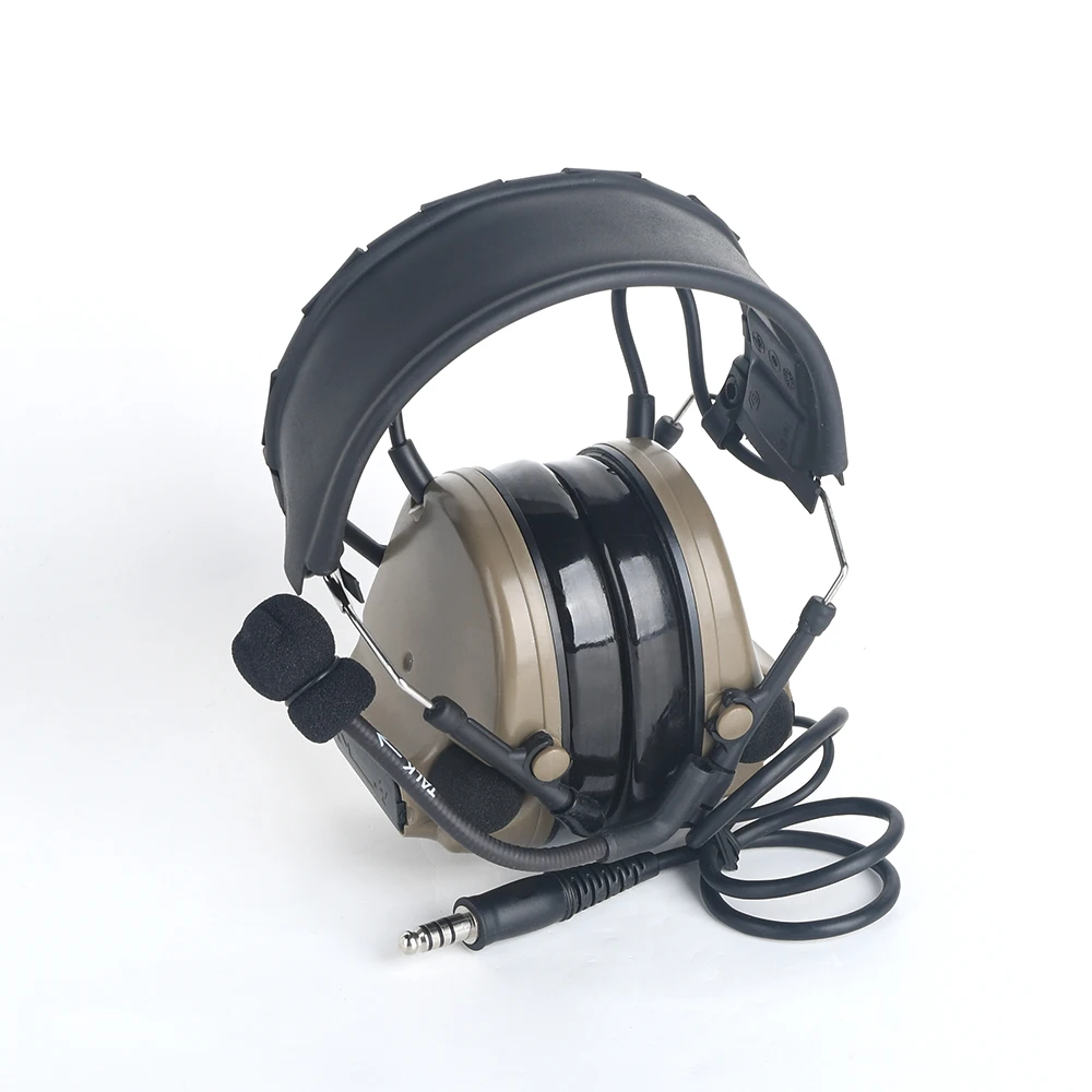 TAC-SKY wcomtac iii neue abnehmbare Stirnband Kieselgel Ohrmuscheln Lärm Kopfhörer Sport taktisches Headset wys0053