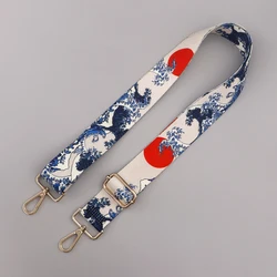 Classic Painting Kanagawa Waves Handbag Straps for Crossbody Adjustable Bag Accessories Handbag Belt Wide Nylon Shoulder Straps