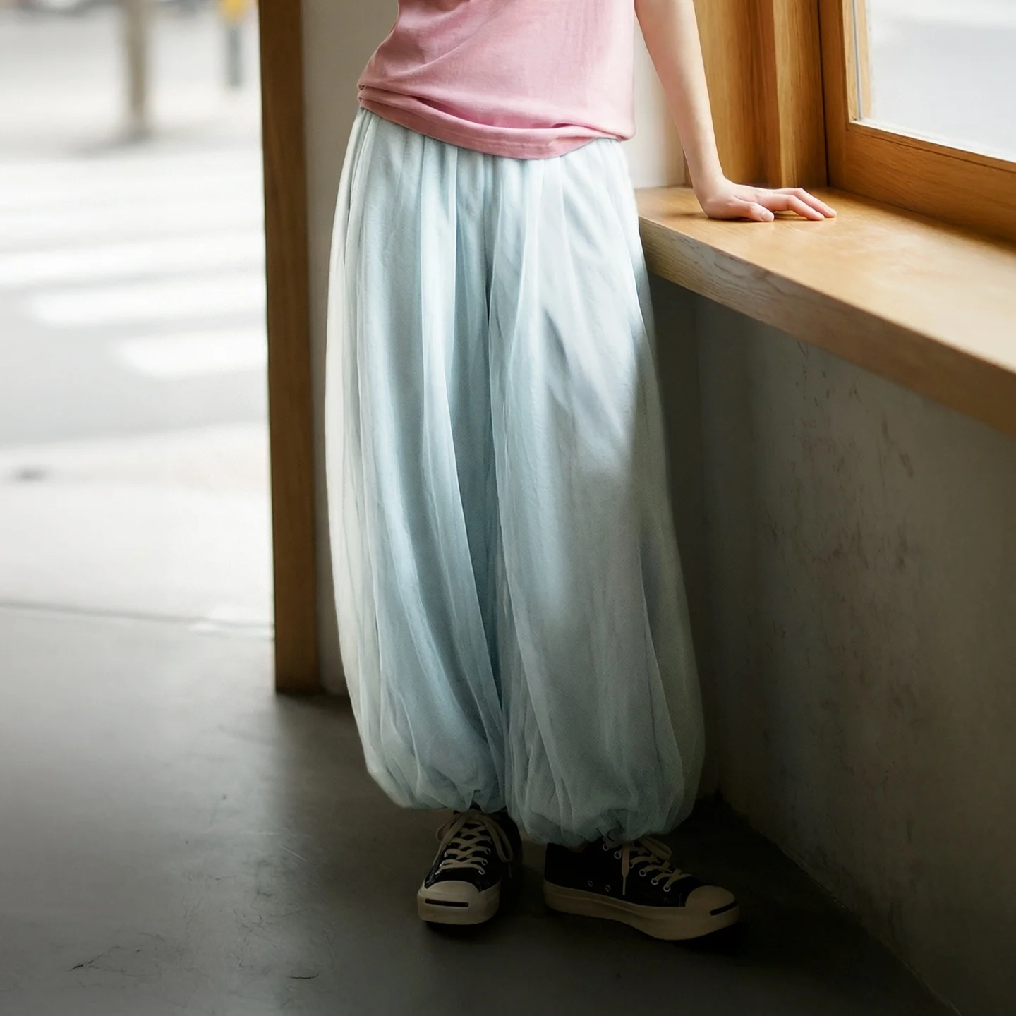 Pantalon d'été léger et décontracté Maden pour femme, taille élastique, couleur menthe, effet refroidissant, coupe ample, jambe large, style lanterne, drapé, décontracté et confortable