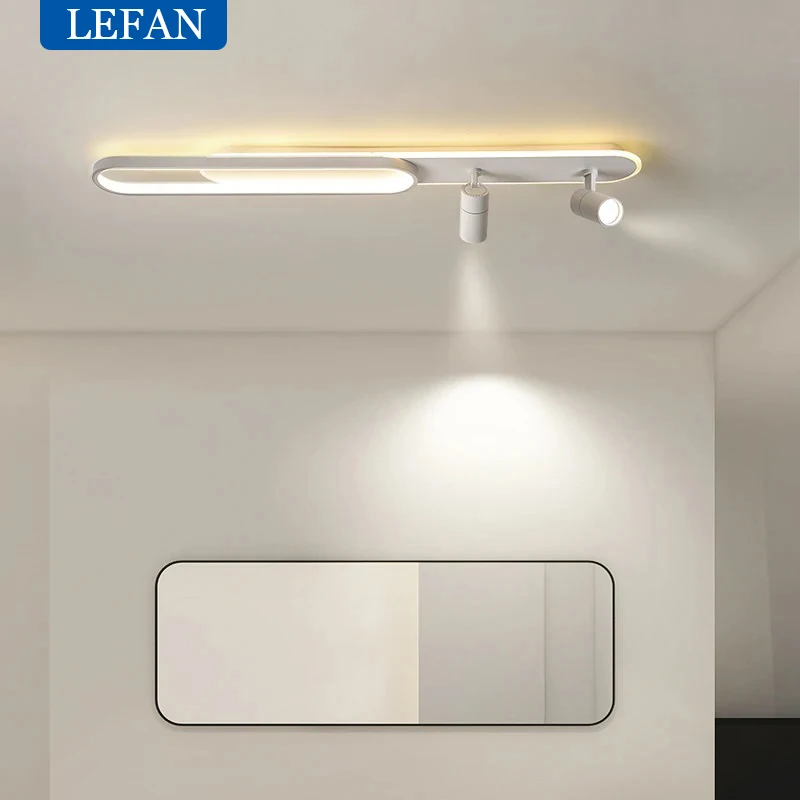 minimalista luzes de teto led com holofotes track lampadas long strip quarto lobby sala de jantar hall corredor 01