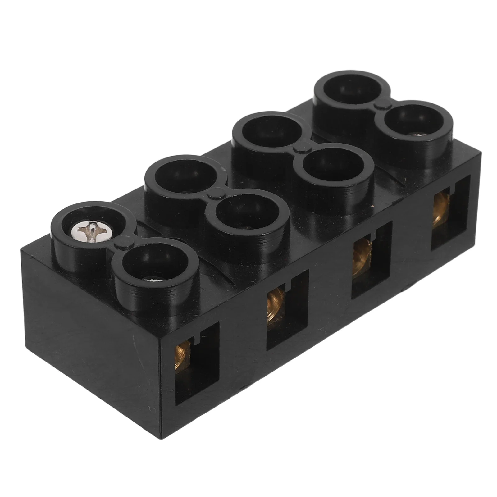 

4 Position Dual Row Screw Terminal Block: High Flame Resistance Electrical Barrier Strip For Industrial Wiring Heavy Duty Wire