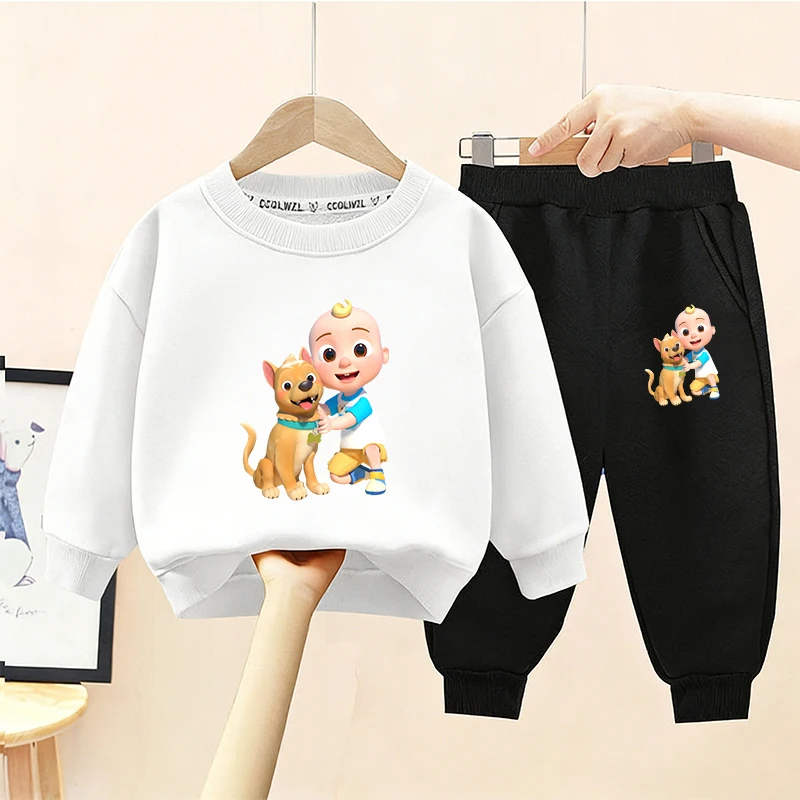 

CoCoMelons Pullover Hoodies Pants Set Girl BOY Anime Sweatshirt Kid Autumn Winter Warm Home Clothing Set Long Shirt Clothes