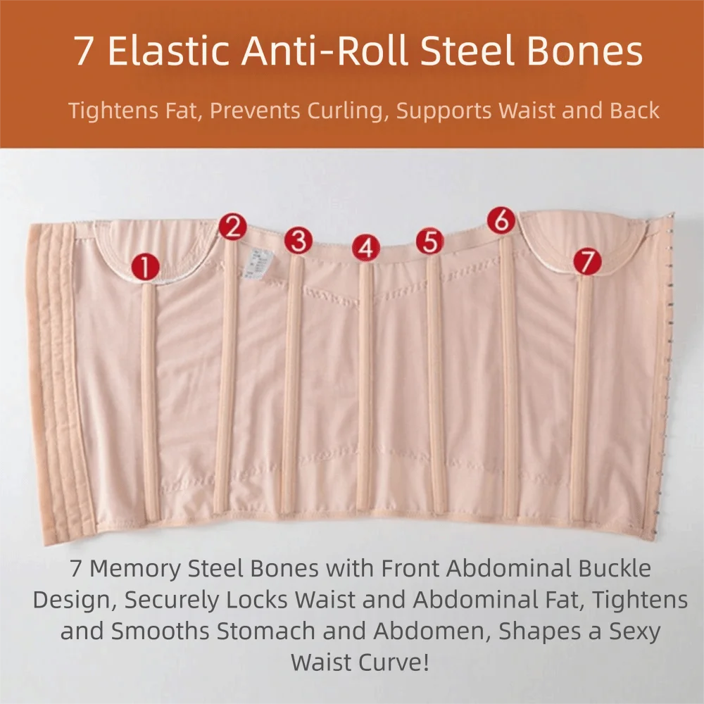 Дышащий сетчатый формирователь талии со стальными костями, вышитый дизайн, пояс для похудения, застежка-крючок, формирователь тела с высокой талией