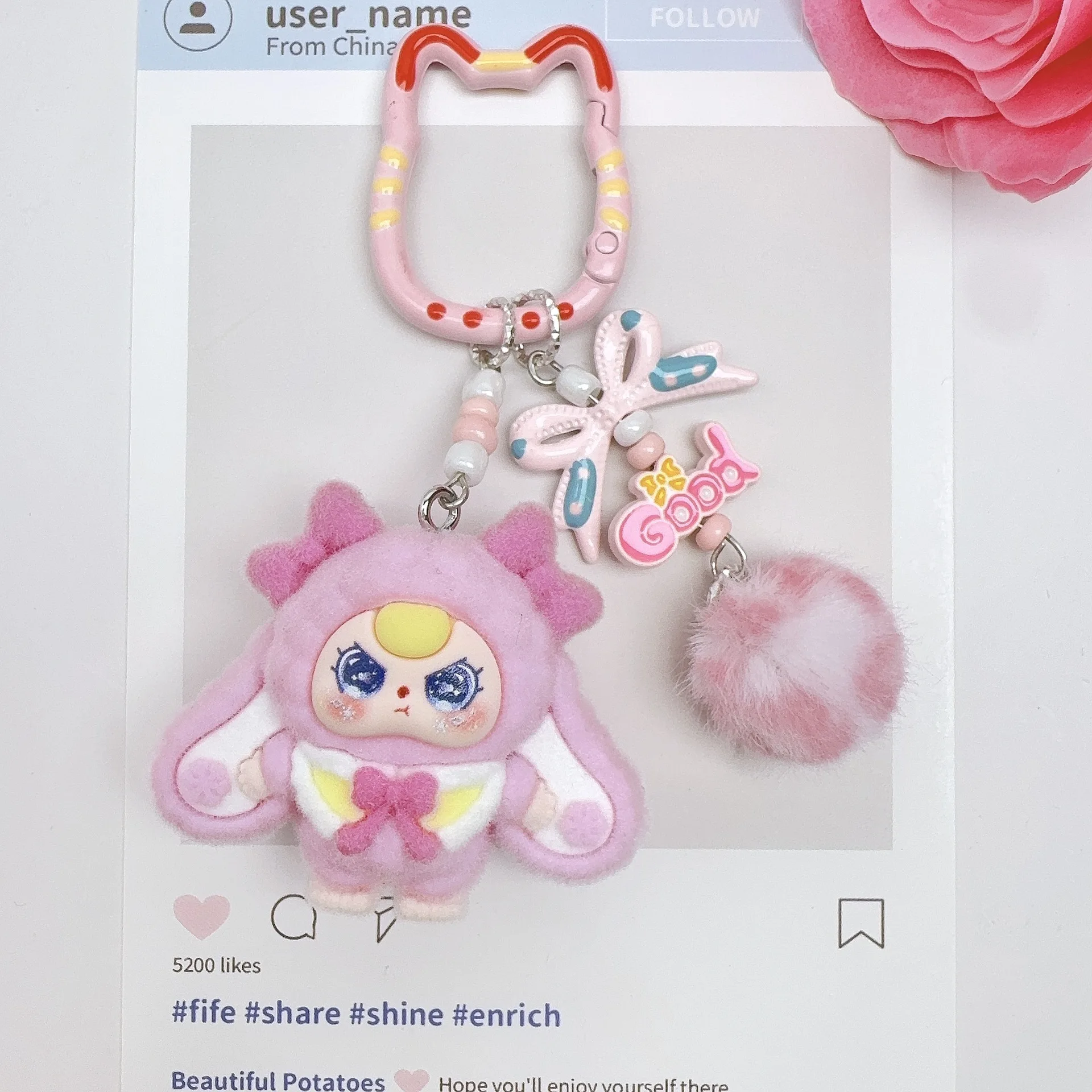 

New Babythree Dolls Keychain Toys Kawaii Anime Toy Diy Backpack Pendant Kids Birthday Christmas Gifts