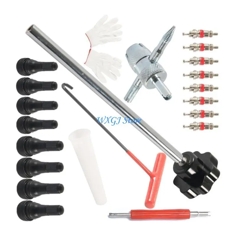 

37JE Versatile 22pcs Tire Repair Tool Set rusts Resistant Emergency Tire Fixing Tool set for homes Garages & Auto Repair Shops