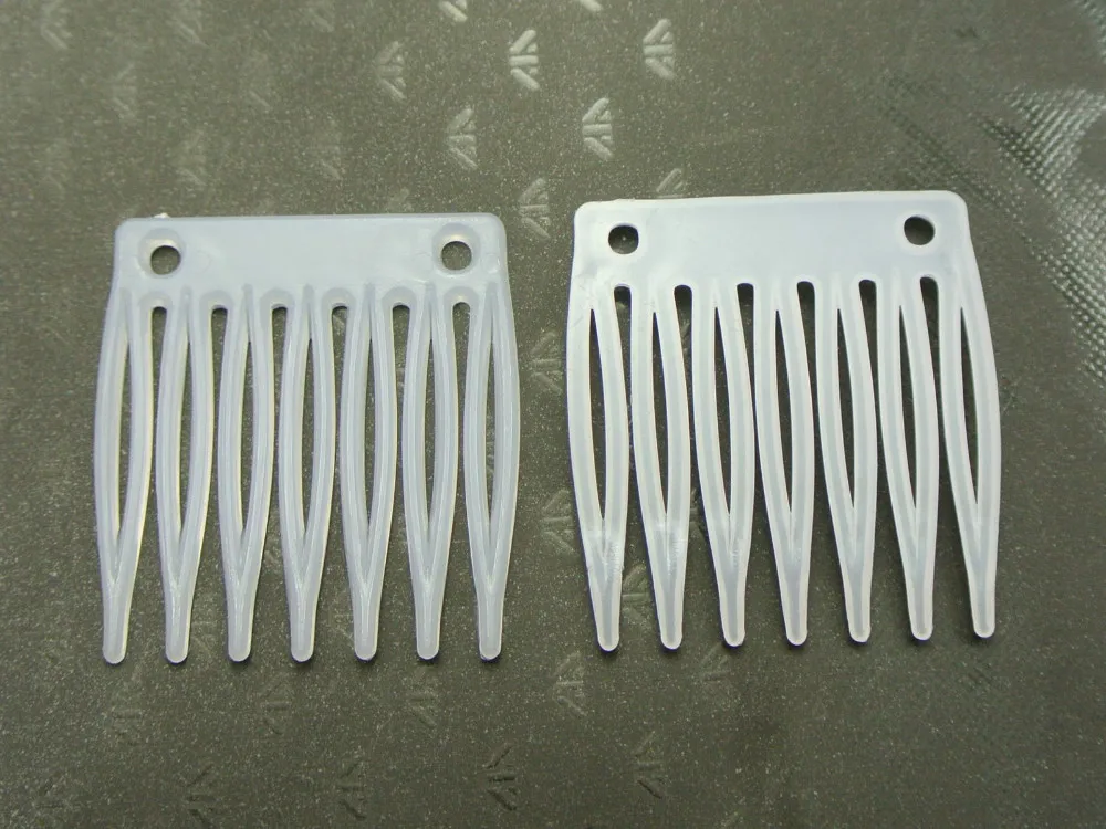 50 White Plastic Mini Hair Clips Side Combs Pin Magic Grip Hair Pins 32mm