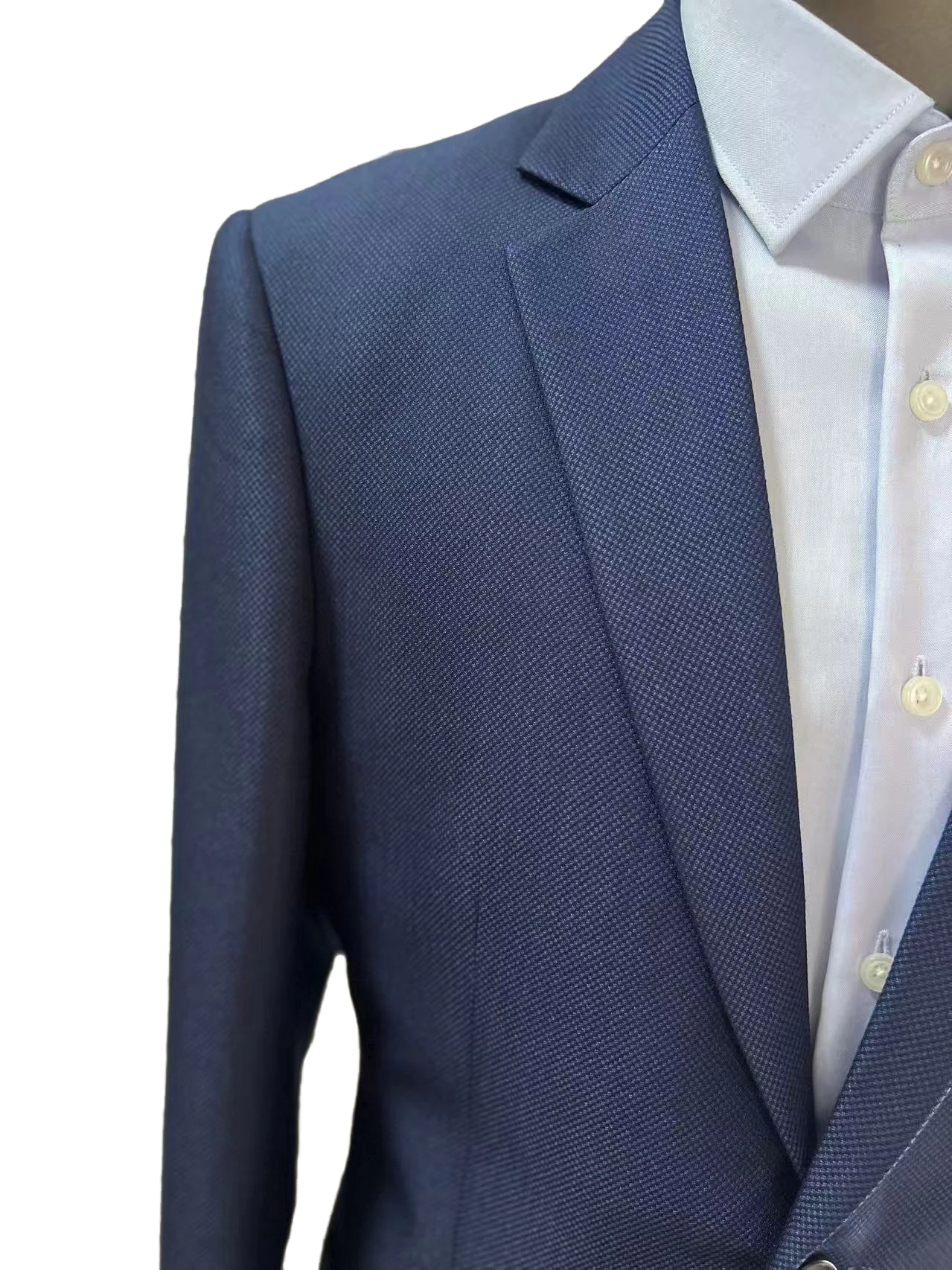Blazer a la moda para hombre, chaqueta masculina hecha a medida, abrigo a medida de Nailhead azul, traje ajustado