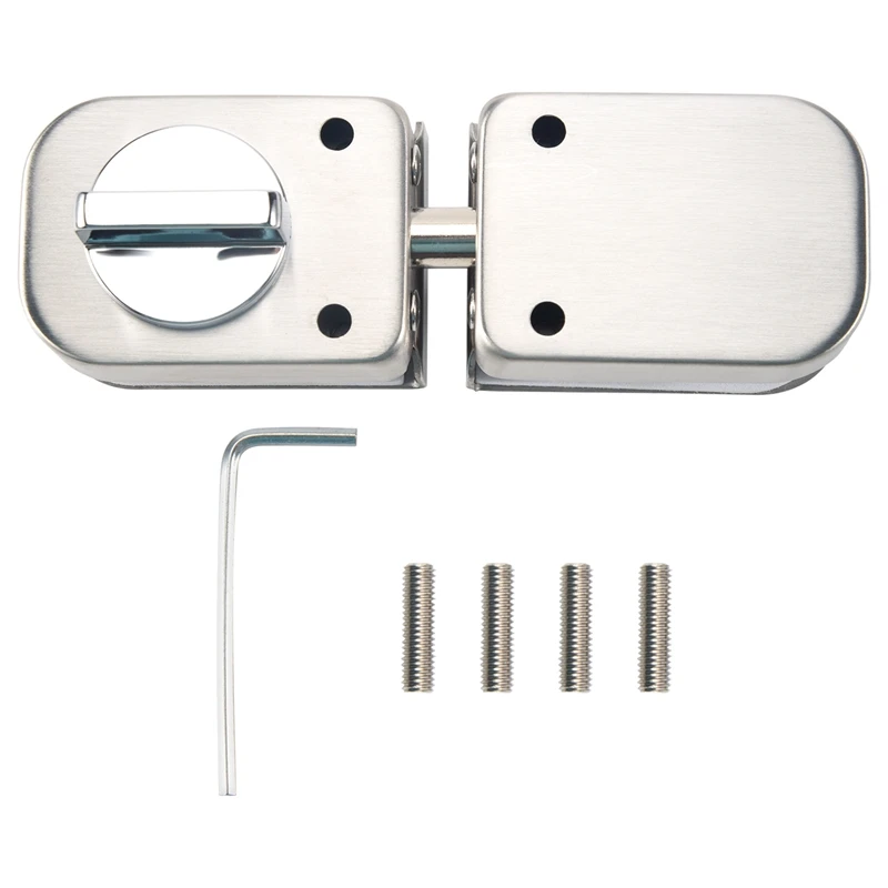 

Stainless Steel,Glass Door Latches Lock/Bolt,138A ,Without Drilling,For Double Glass Door, Frameless Glass Door