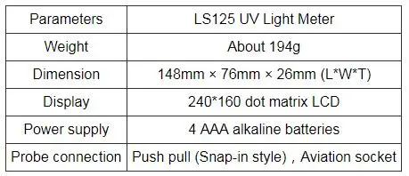 LS125 UV Light Meter Test Ultraviolet Power UV Intensity Energy For 365nm 395nm UVA LED UVB UVC Waterproof Sensor Probe