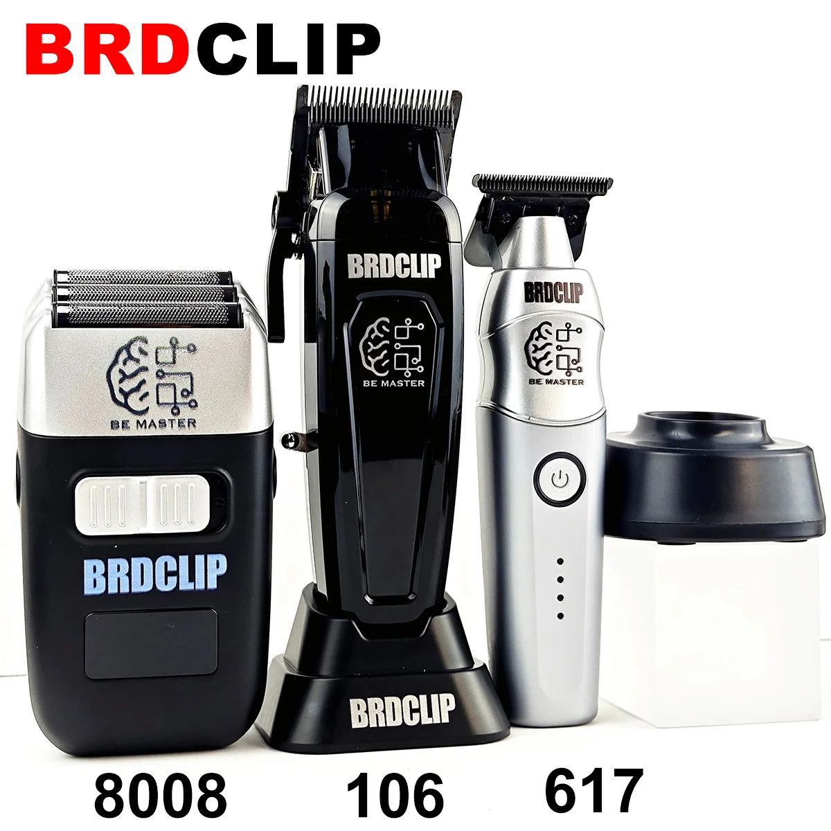 Barber Shop Set BRDCLIP 106 617 8008 Professional Electric Hair Clipper Hair Trimmer for Man Electric Shaver 3 Net DLC Blade