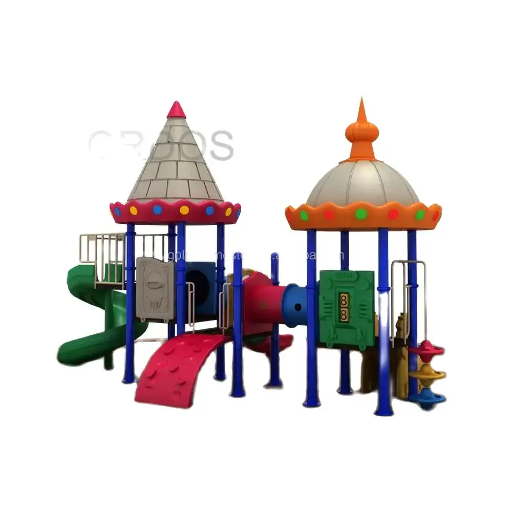 Selling Classic Castle Kids Outdoor Playground Equipment with Slide Set