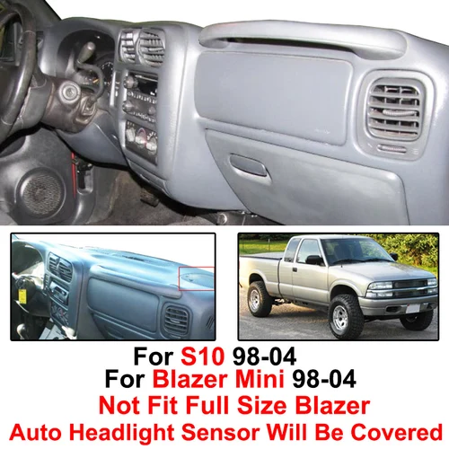 Imagen 2 del producto Xukey-alfombrilla para salpicadero, cubierta para salpicadero, parasol, cubierta para tablero, alfombra para Chevrolet S10 Pickup Blazer Mini 1998 - 2003 2004