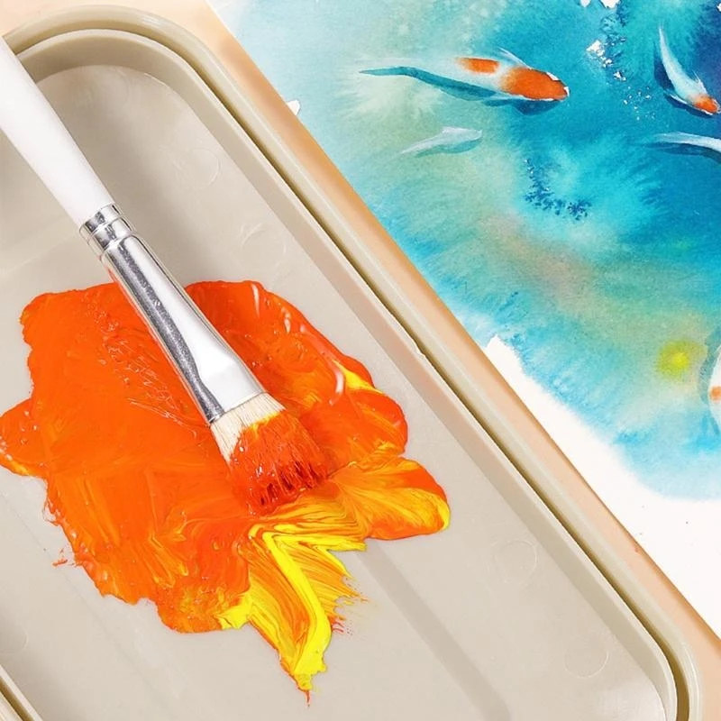 

Portable Multifunctional Brush Washer Basin 2 Compartments for Travel Painting