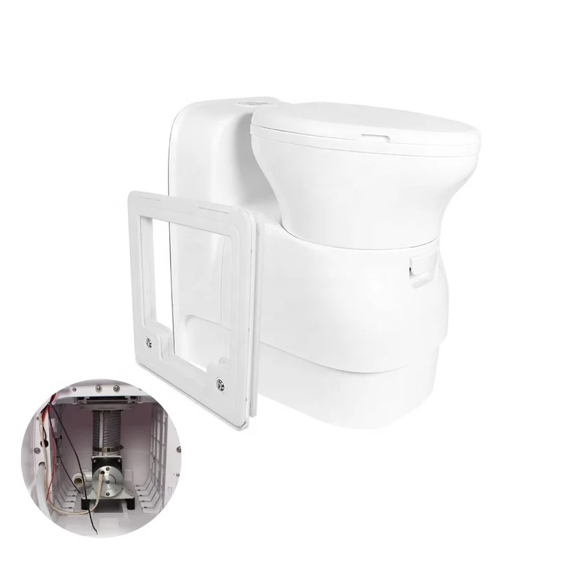 

DC12V 300W Camper RV Portable Toilet Caravan Cassette Toilet With Hatch & Electric Macerating