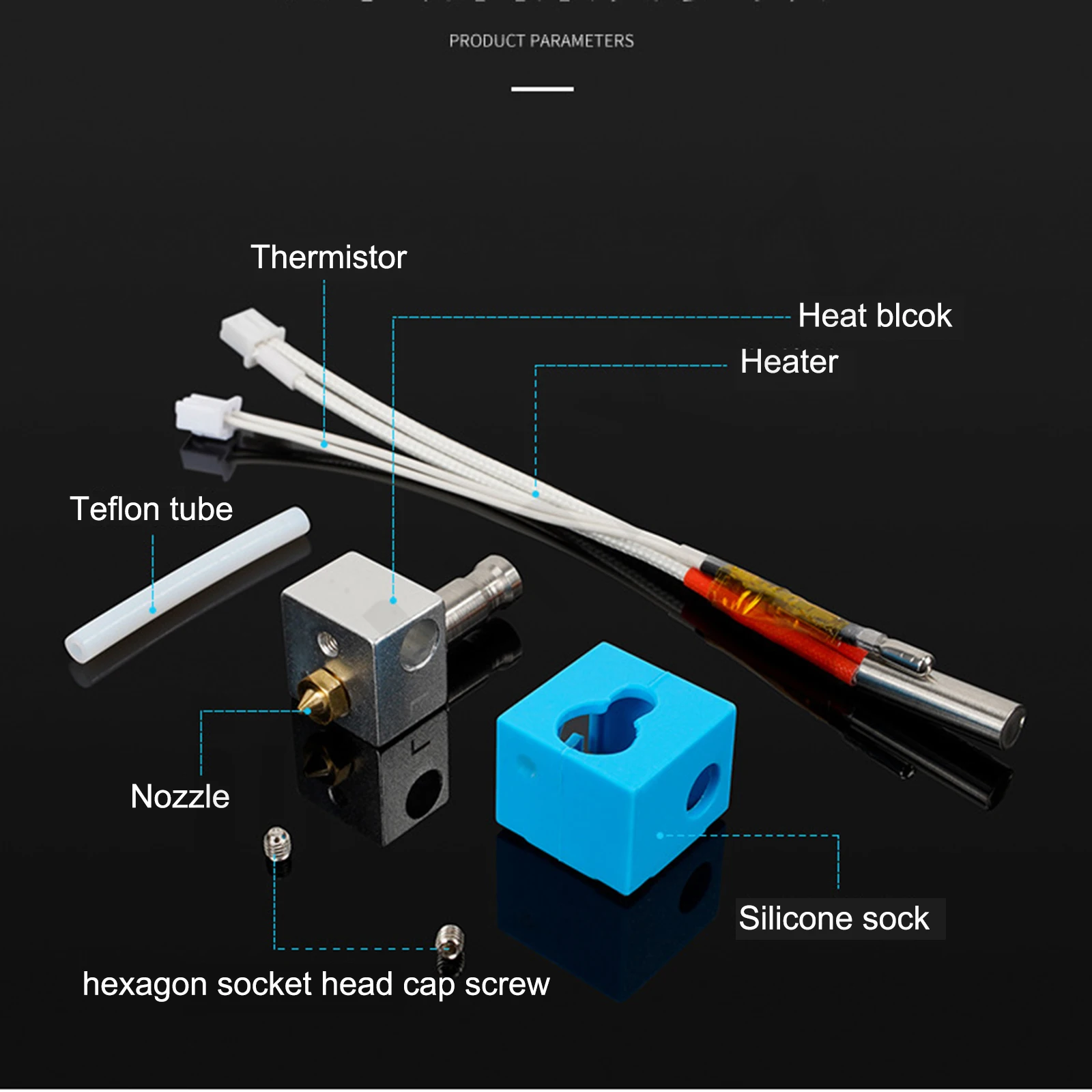 Verbesserter Hotend-Heizblock für Anycubic I3 Mega S Mega Zero 2.0 Kobra Chiron Vyper 12V 24V Heizung J-Kopf Heat Break Hot End – Detail 30