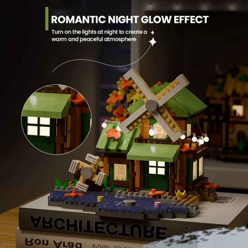 森のツリーハウス 積み木 街並み 木造住宅模型 子供のおもちゃ クリエイティブDIYツリーハウスブロック 積み木組み立ておもちゃ