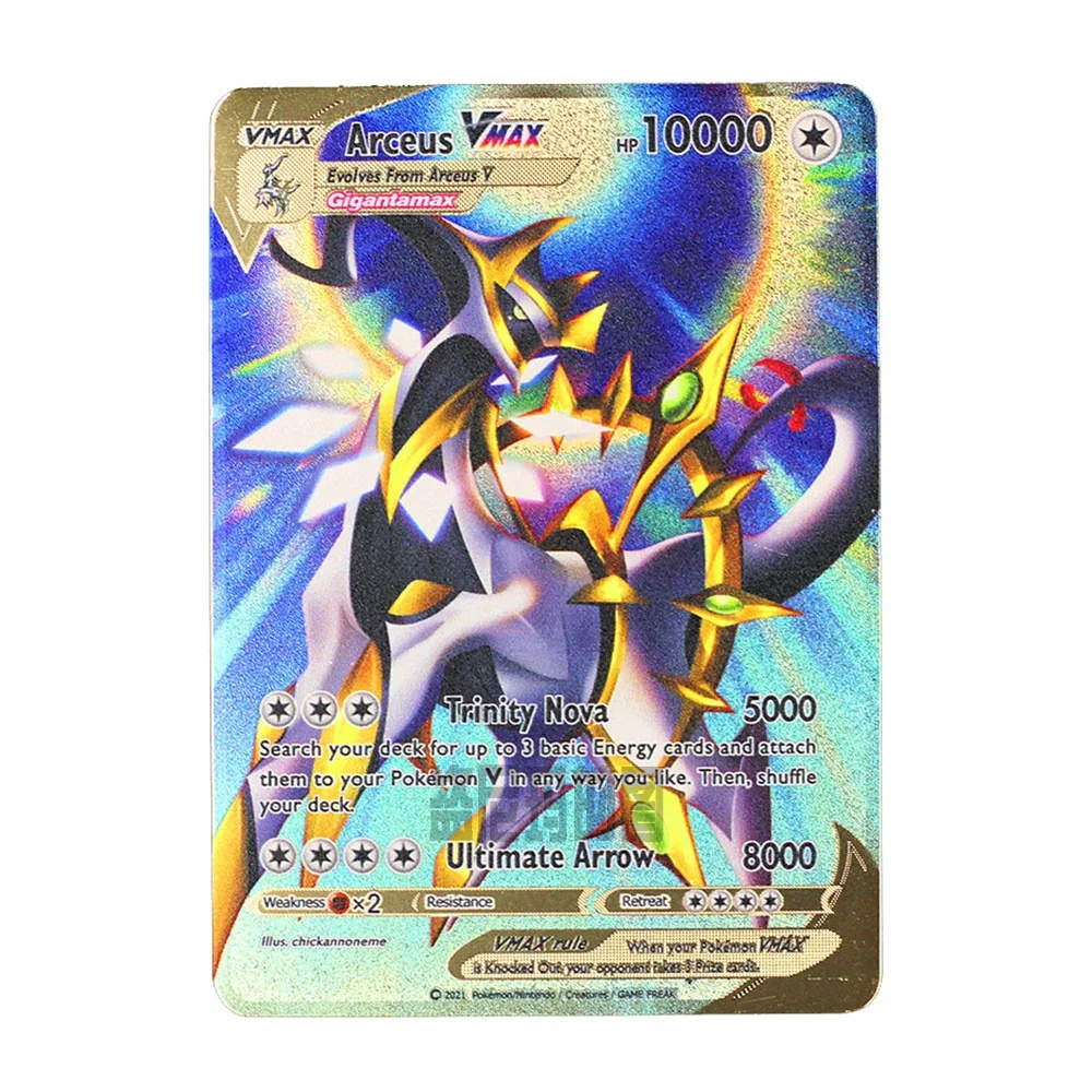 Diy Pokemon Vmax Charizard Metal Card Self-Control Ptcg Collect Signature Trading Flash Card Anime Cartoon Gift