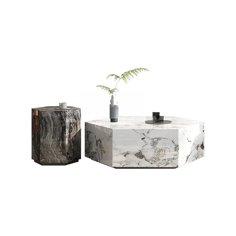 A Coffee Table Combination Living Room Simple Minimalist Modern Stone Plate Marble High-Grade Italian Style