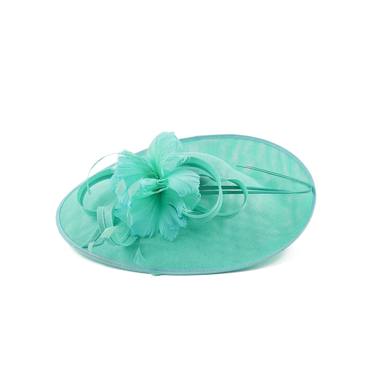 الأكثر شعبية أنيقة ريشة الكنيسة قبعة مبالغ فيها زهرة سيناماي قبعة موضة الفاسناتور قبعة للنساء حفلة الرقص الديكور #5