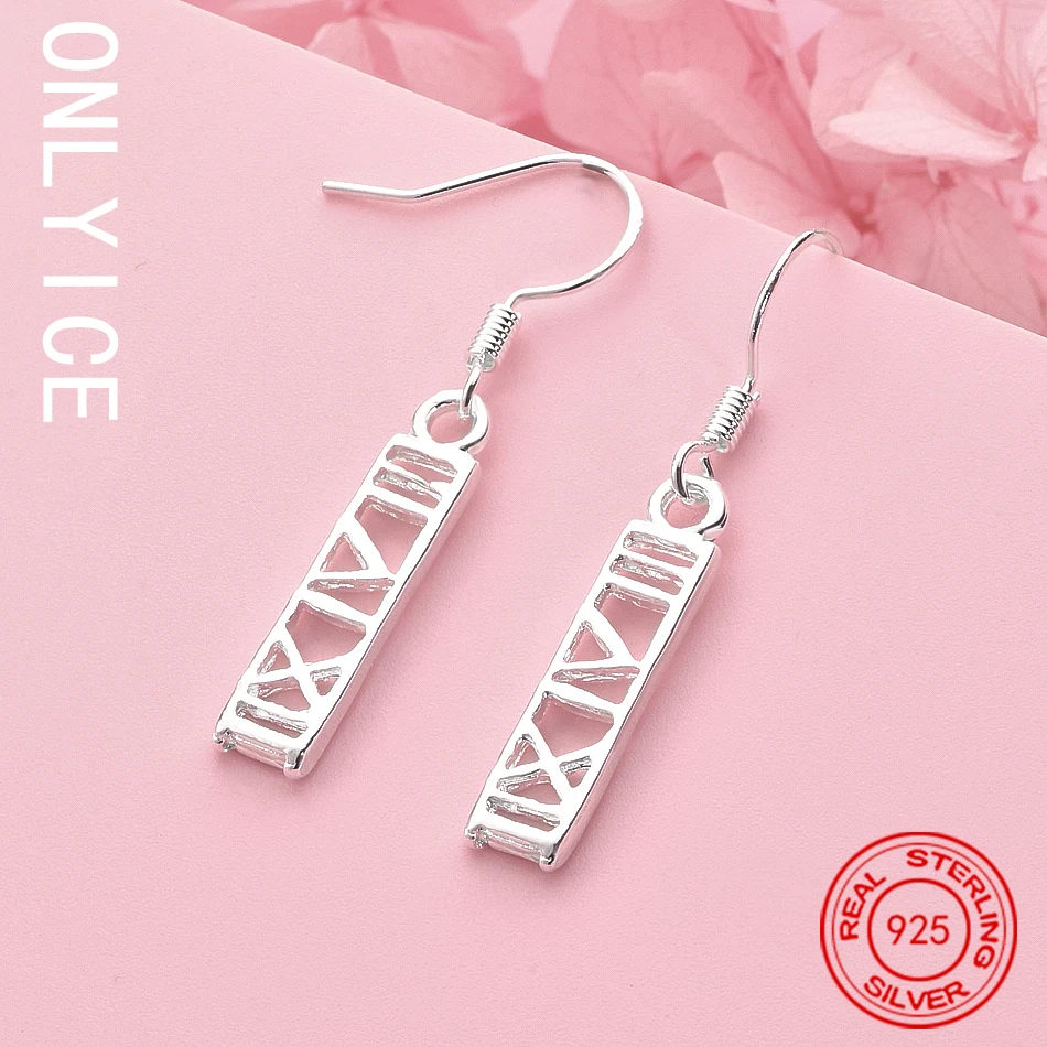 

Women Lady Lovely Fashion High Quality 925 Sterling Silver Ball Party Roman Numerals Dangle Earring Jewelry Factory Price