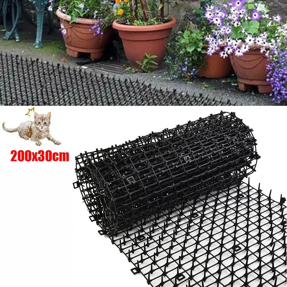 Jardim Pest Dog Cat Scat Mat, animal dissuasor, repelente, plástico Scarer, prickle tiras, manter Pet afastado, escavação escalada, 2m