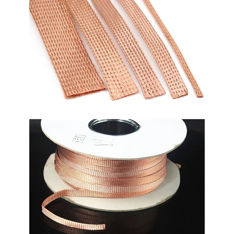Audio power supply signal line shielding shock absorber net anti-interference electromagnetic bare copper braided copper net