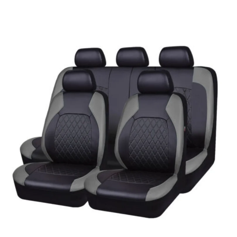 All Season Quited PU Leather Car Seat Cover Full Surrounded Seat Protector Waterproof Universal Fit Sedan Suv Pick-up Truck Seat 6